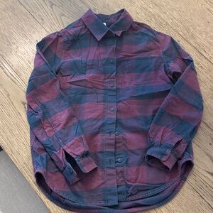 Lululemon Athletica Cotton Shirt in Dark Red and Blue